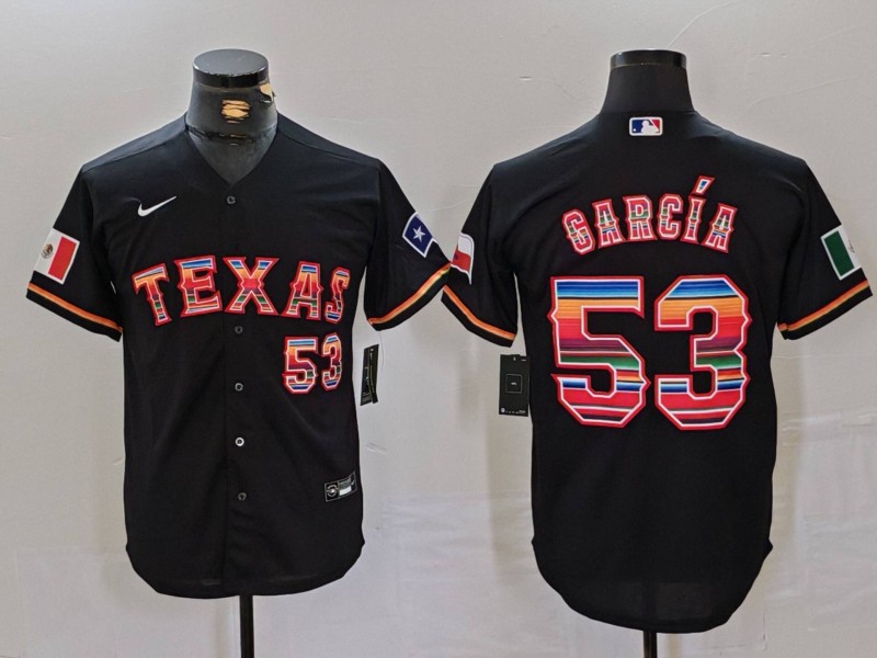 Men's Texas Rangers Adolis Garcia #53 Black Limited Jersey
